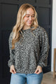 Love The Journey Long Sleeve Top- Charcoal Leopard