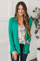 Effortless Pick Open Front Cardigan- Emerald