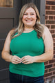 Can't Be Outdone Knit Tank Top- Emerald