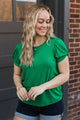 Cherished Beauty Short Sleeve Top- Kelly Green