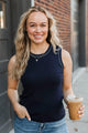 Delightful Love Knit Tank Top- Dark Navy