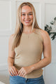 Can't Be Outdone Knit Tank Top- Tan
