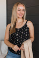 Delightful Life Floral Tank Top- Black
