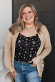 Comfortable With Myself Knit Cardigan- Sand