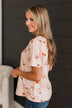 Lost In Your Gaze Floral Top- Blush