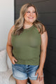 Can't Be Outdone Knit Tank Top- Olive