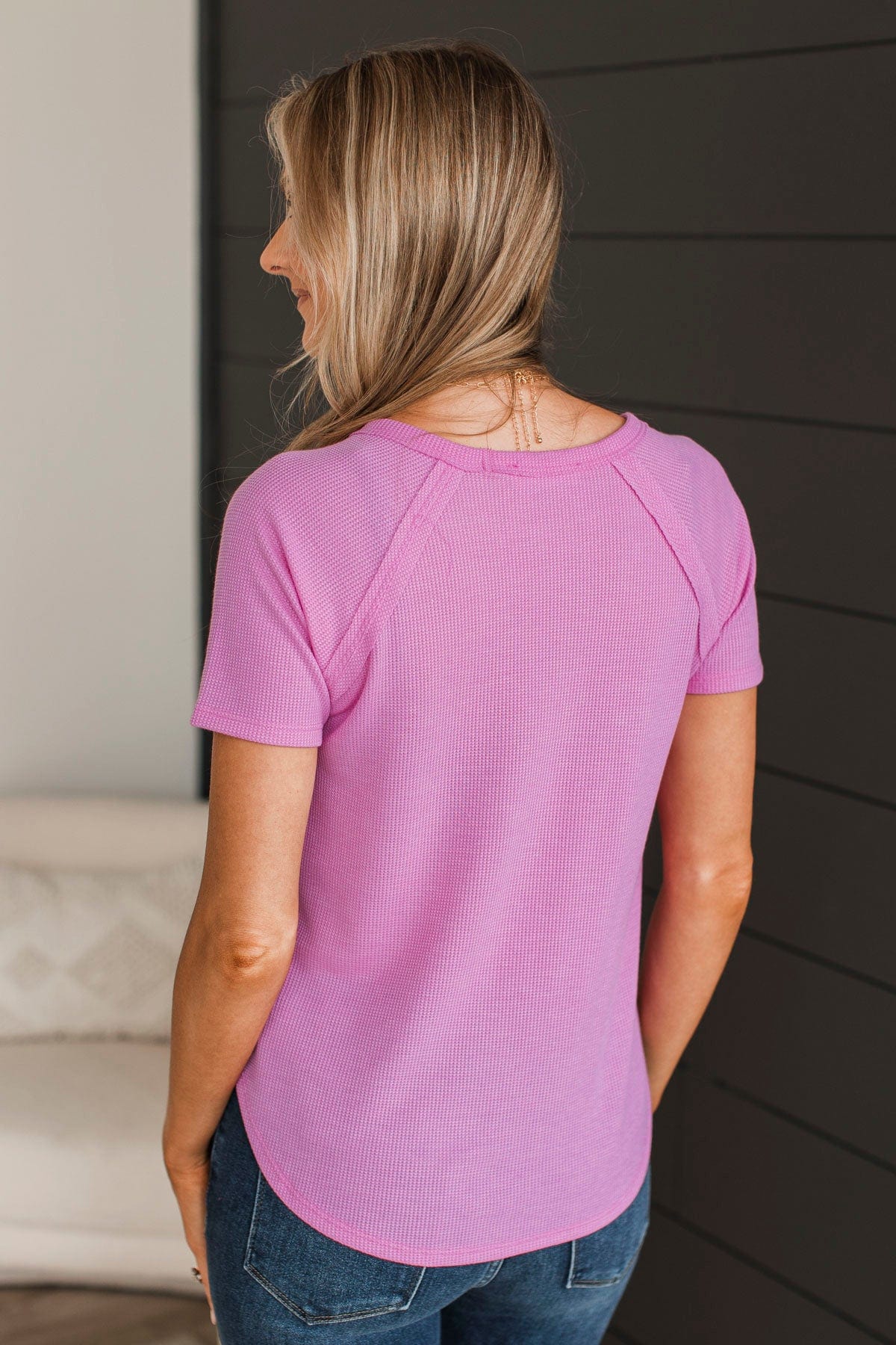 World Of My Own Short Sleeve Top- Orchid