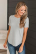 World Of My Own Short Sleeve Top- Grey