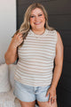 Secretly In Love Striped Tank Top- Ivory & Cocoa