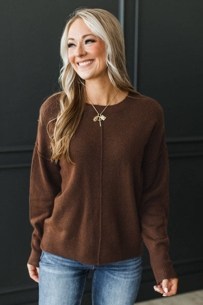 Besties For Life Knit Sweater- Burnt Cinnamon