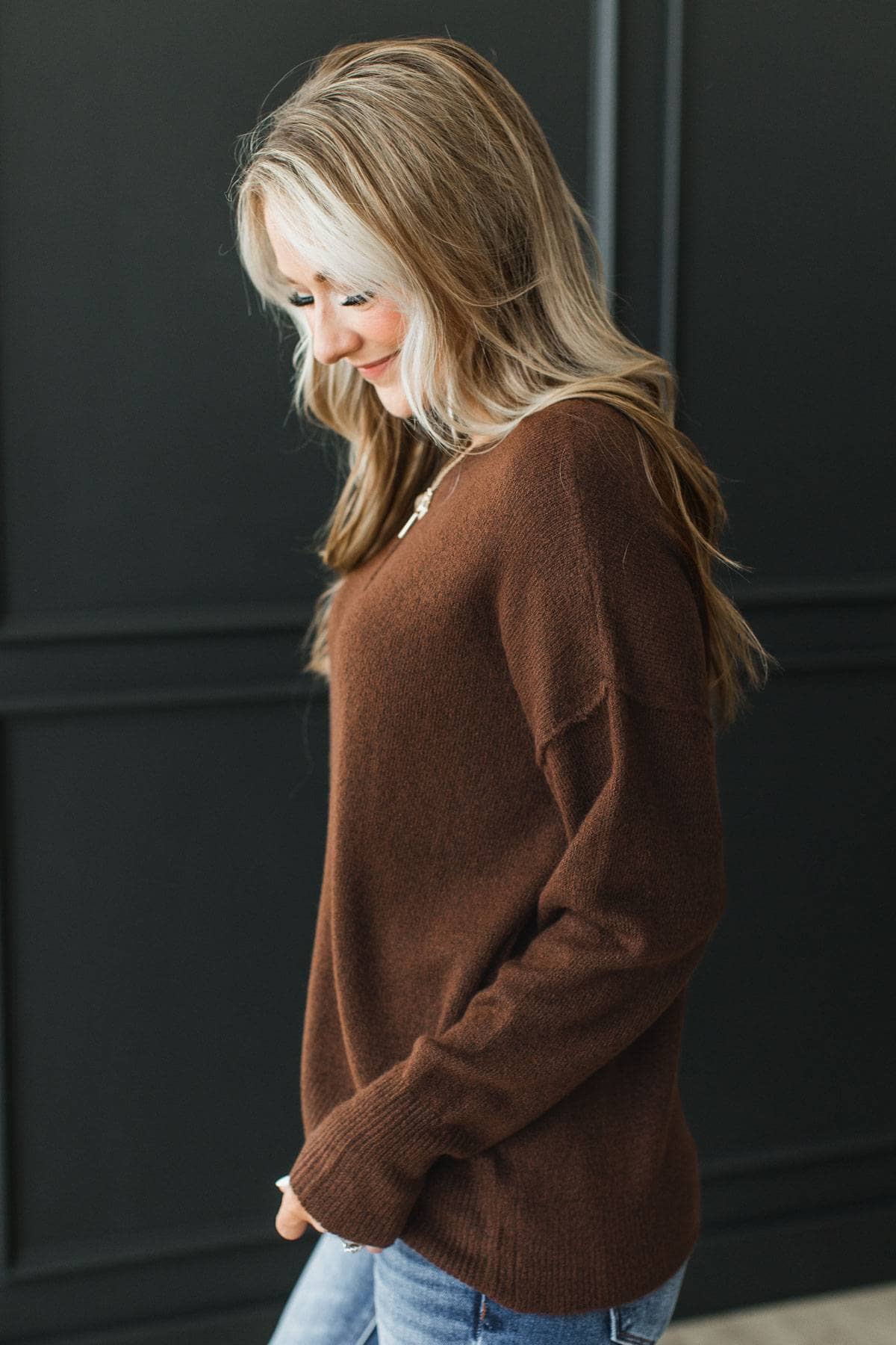 Besties For Life Knit Sweater- Burnt Cinnamon