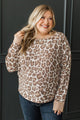 Take Me Outside Leopard Print Sweater- Taupe