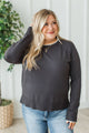 Stories Left Untold Lightweight Sweater Top- Charcoal