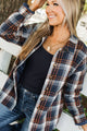 Campfire Nights Plaid Jacket- Navy