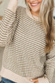 Make Today Beautiful Striped Sweater- Olive