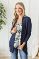 Comfortable With Myself Knit Cardigan- Navy