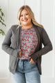 Dreamy Thoughts Open Front Cardigan- Grey