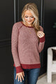 Stay Focused Striped Knit Sweater- Brick Red