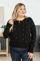 Found My Person Button Up Polka Dot Cardigan- Black