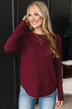 Friends Forever Knit Sweater- Burgundy