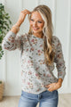 Blooming Dreams Floral Sweater- Heather Grey
