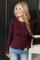 Stay The Course Long Sleeve Top- Maroon