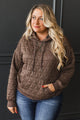 Simple Comforts Quilted Hooded Pullover- Brown
