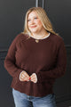 Stories Left Untold Lightweight Sweater Top- Plum Brown