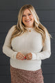 Chase Your Greatness Ribbed Sweater Top- Ivory