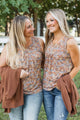 My One Wish Floral Tank Top- Brown Multi
