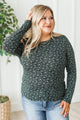 The Next Horizon Long Sleeve Floral Top- Black & Light Navy