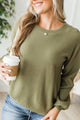 Risk It All Lightweight Ribbed Sweater- Olive