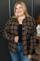 Promises To You Plaid Button Top- Brown