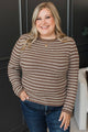 Creative Solutions Striped Knit Sweater- Cappuccino