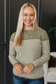 Capture Memories Striped Knit Sweater- Dusty Olive