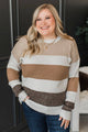 Come Back Knit Color Block Sweater- Ivory, Camel, & Brown