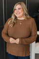 Always Inseparable Ribbed Knit Sweater- Caramel