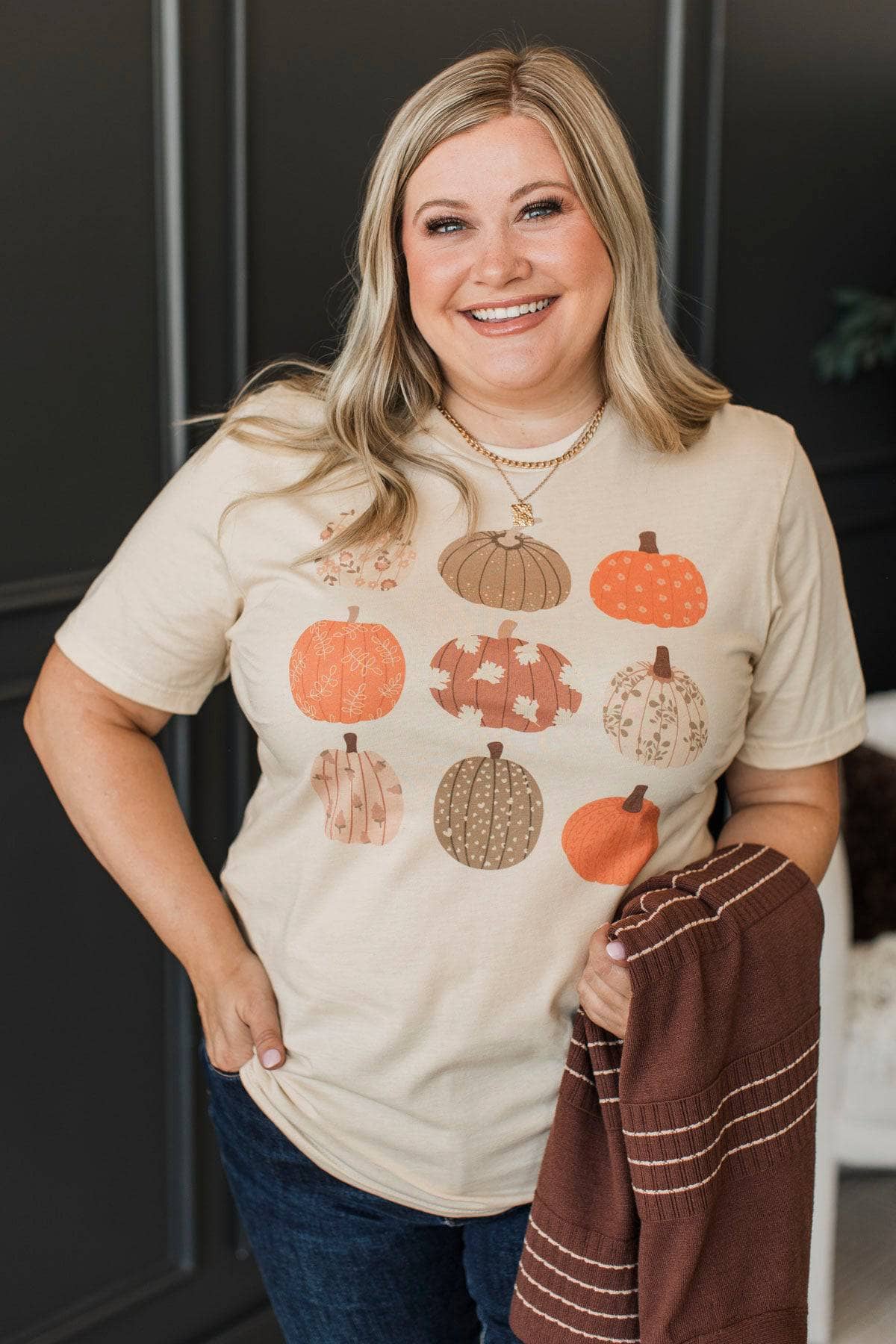Picking Pumpkins Graphic Tee- Cream