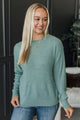 Like We Used To Long Sleeve Knit Sweater- Dusty Teal