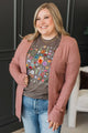 Think It Over Knit Cardigan- Dusty Mauve