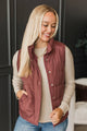 Certainly Adorable Puffer Vest- Dusty Rose