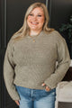Humor Me Two-Tone Knit Sweater- Olive