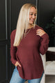 Be Fashionable Knit Sweater- Merlot