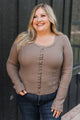 Let’s Unwind Long Sleeve Waffle Top- Light Mocha