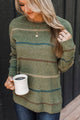 Nobody But Us Striped Sweater- Olive