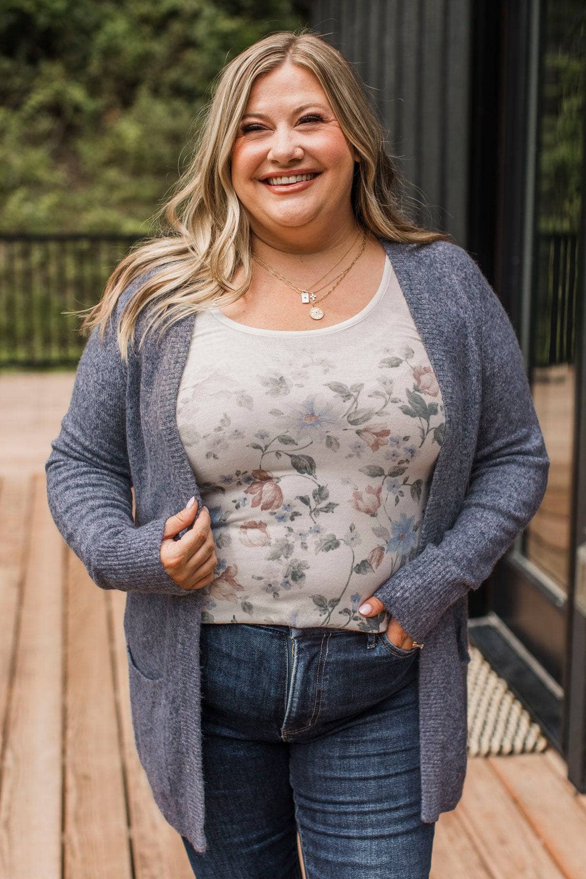 Think It Over Knit Cardigan- Navy