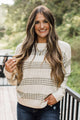 So Impressive Striped Knit Sweater- Ivory & Olive