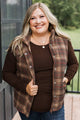 For You Always Plaid Puffer Vest- Brown & Khaki
