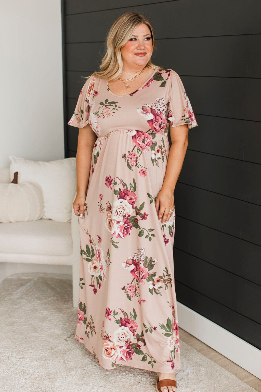 Major Moment Floral Maxi Dress- Dusty Pink Major Moment Floral Maxi Dress- Dusty Pink