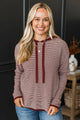 Well Said Hooded Pullover Sweater- Maroon